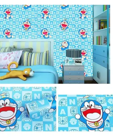 Giấy dán tường doremon hoạt tiết hoạt hình dán tường phòng ngủ bé đẹp, màu xanh da trời, dài 10 mét ở TPHCM Giấy dán tường doremon hoạt tiết hoạt hình dán tường phòng ngủ bé đẹp, màu xanh da trời, dài 10 mét ở TPHCM