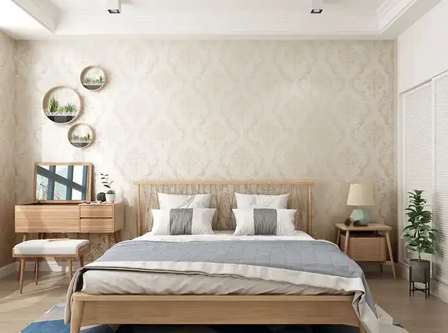 giấy dán tường phòng ngủ màu vàng