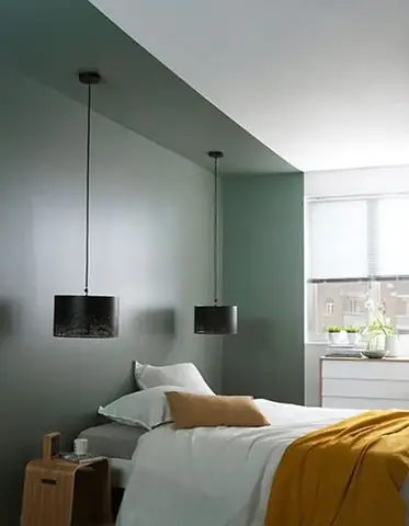 giấy dán tường phòng ngủ màu xanh