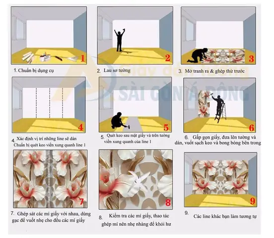 HƯỚNG DẪN THI CÔNG GIẤY DÁN TƯỜNG