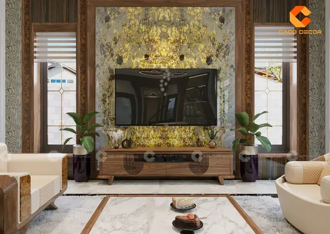 Thiết Kế Hệ Tủ Kệ TV Trong Phòng Ngủ Chung Cư Tối Ưu Không Gian