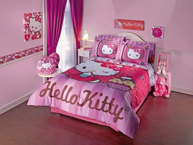 Thiết kế phòng ngủ Hello Kitty rộng: Ý tưởng và hình ảnh đẹp