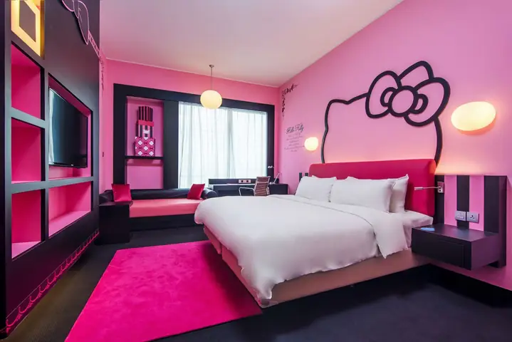 Thiết kế phòng ngủ Hello Kitty rộng: Ý tưởng và hình ảnh đẹp