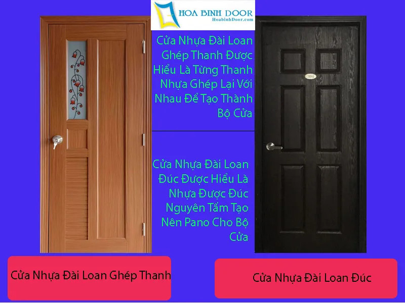 Hình ảnh cửa nhựa Đài Loan ghép thanh và Đài Loan đúc