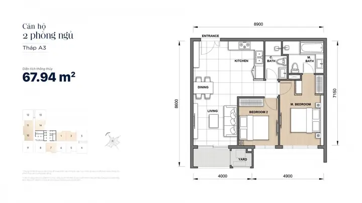 Khám phá hình ảnh thực tế căn hộ 2 phòng ngủ The Manhattan