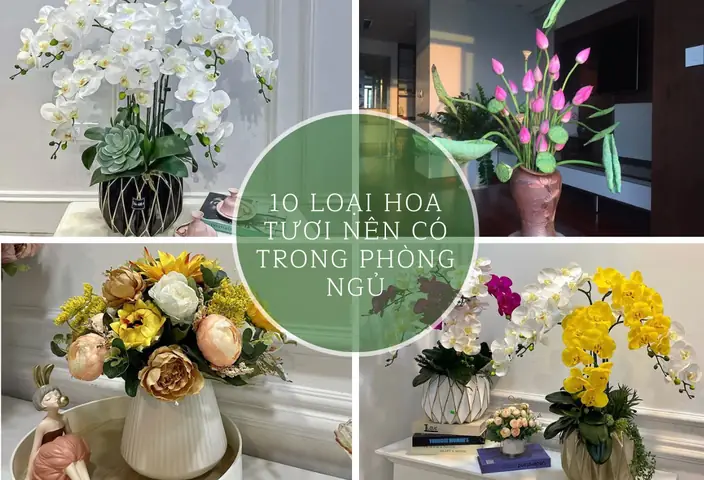 hoa để trong phòng ngủ