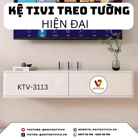 Kệ Tivi Treo Tường Phòng Ngủ Gỗ MDF Phủ Melamine Bo Góc Hiện Đại Kệ Tivi Treo Tường Phòng Ngủ Gỗ MDF Phủ Melamine Bo Góc Hiện Đại