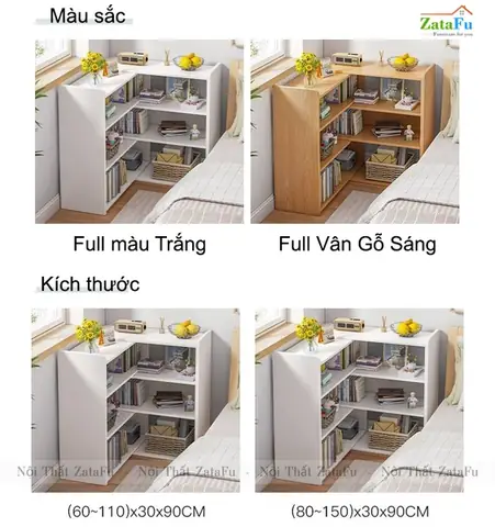 kệ sách gỗ phòng ngủ