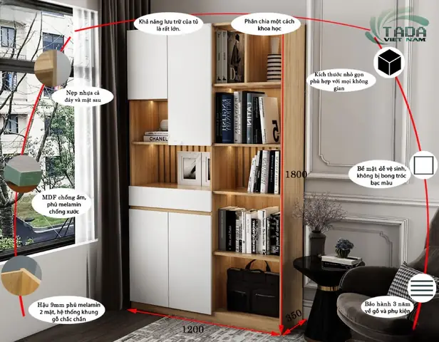 Kệ Sách Trang Trí - Tổ Chức Và Trang Trí Cho Phòng Ngủ, Thương hiệu TaDa Việt Nam TDKS17