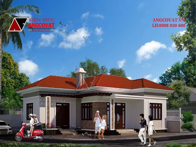 Kiến trúc Angcovat nhà 1 tầng 3 phòng ngủ: Giải pháp không gian lý tưởng
