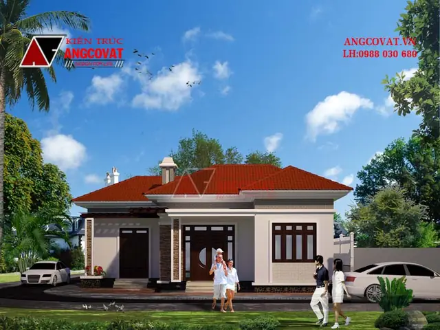 Kiến trúc Angcovat nhà 1 tầng 3 phòng ngủ: Giải pháp không gian lý tưởng