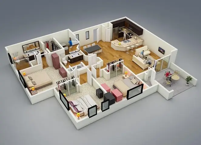 Mặt Bằng Căn Hộ 3 Phòng Ngủ: Hướng Dẫn Chi Tiết