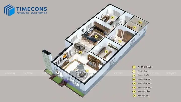 Mặt bằng nhà cấp 4 3 phòng ngủ: Thiết kế tối ưu không gian sống
