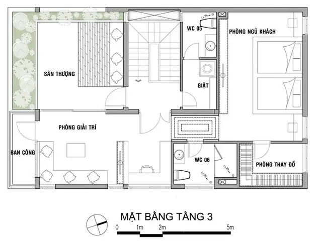 Thiết kế mặt bằng phòng ngủ 20m2 có WC: Tối ưu không gian