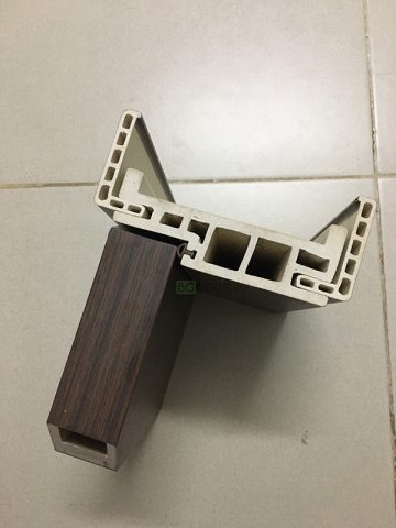 Mặt cắt ngang cấu tạo cửa nhựa An Cường, chi tiết vật liệu bên trong