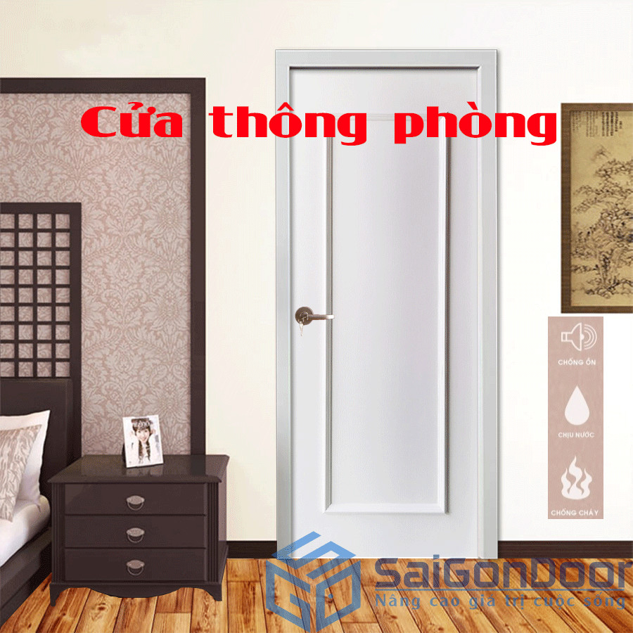 Mẫu cửa gỗ nhựa composite cho cửa thông phòng hiện đại