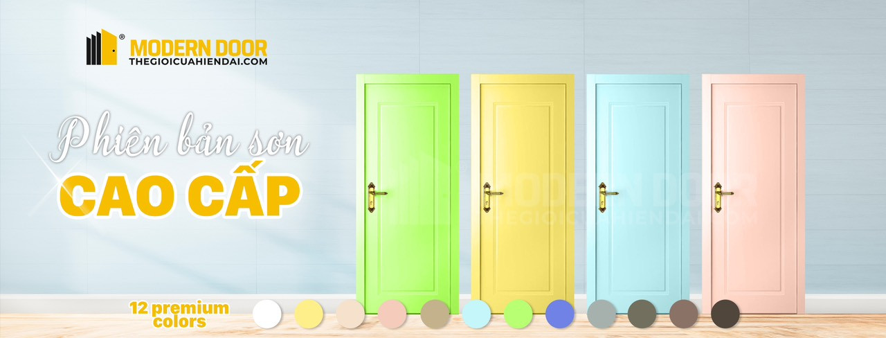 Mẫu cửa nhựa composite 5C với đa dạng màu sắc và vân gỗ