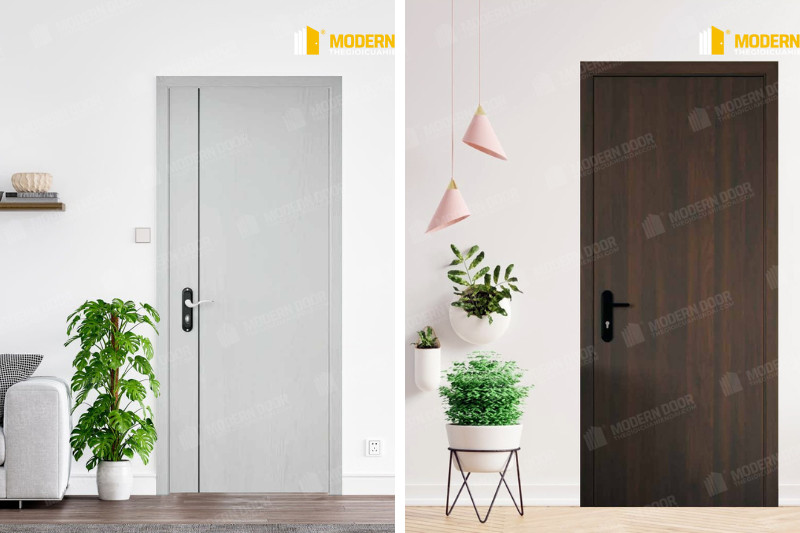 Mẫu cửa nhựa composite vân gỗ tự nhiên, thiết kế đơn giản nhưng sang trọng