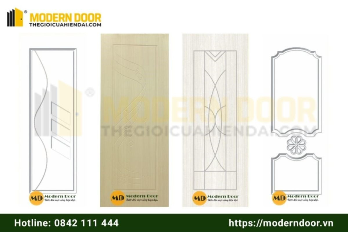 Mẫu cửa nhựa giả gỗ Composite với tông màu sáng hiện đại