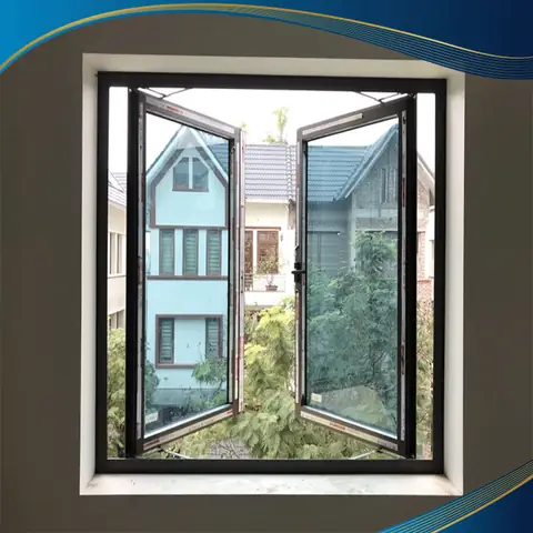 Mẫu 8: Cửa sổ nhựa lõi thép 2 cánh mở quay