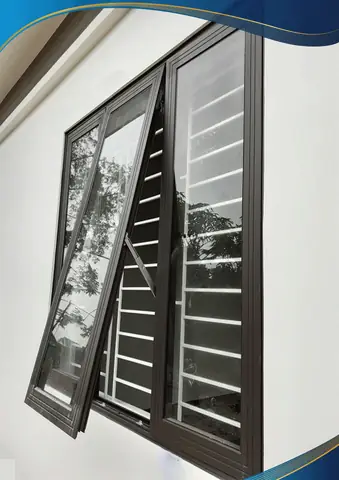 Mẫu 9: Cửa sổ nhựa lõi thép 1 cánh mở hất