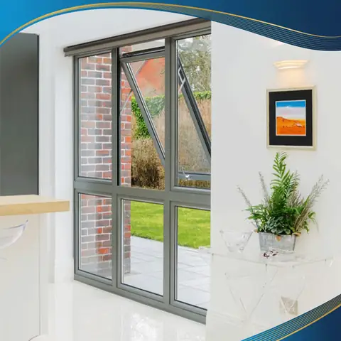 Mẫu 10: Cửa sổ nhựa lõi thép 2 cánh mở hất
