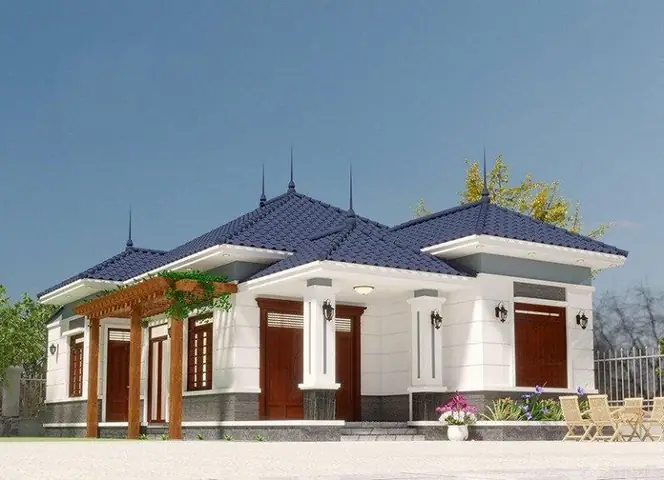 Thiết kế mẫu nhà cấp 4 3 phòng ngủ ngang 8m tối ưu không gian Thiết kế mẫu nhà cấp 4 3 phòng ngủ ngang 8m tối ưu không gian