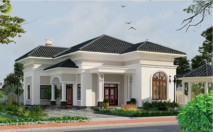 Thiết kế mẫu nhà cấp 4 3 phòng ngủ ngang 8m tối ưu không gian