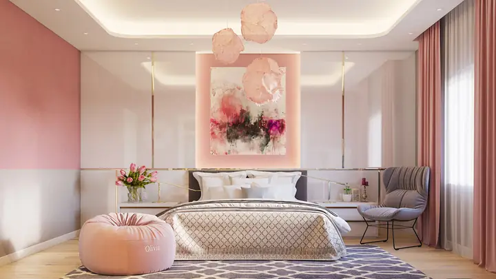 mẫu phòng ngủ màu hồng mẫu phòng ngủ màu hồng