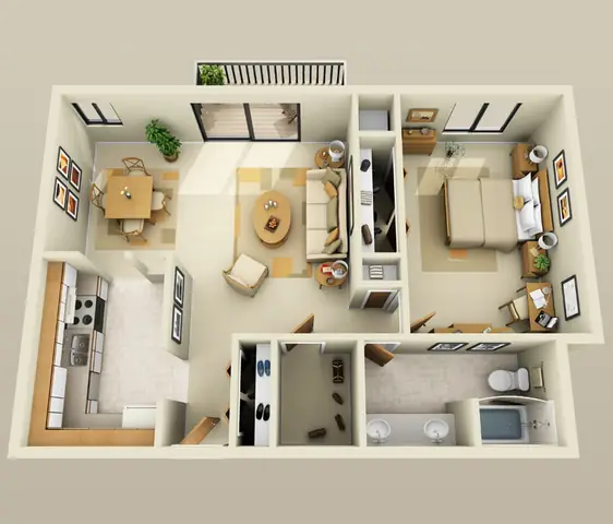 6. Tổng hợp các mẫu thiết kế nhà cấp 4, 1 phòng ngủ đẹp khác dành cho các cặp vợ chồng trẻ