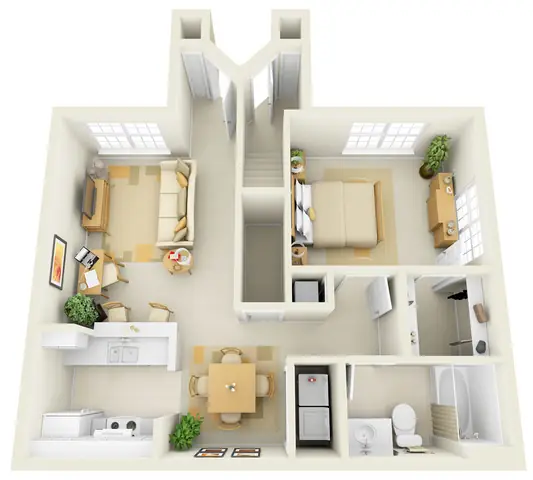 6. Tổng hợp các mẫu thiết kế nhà cấp 4, 1 phòng ngủ đẹp khác dành cho các cặp vợ chồng trẻ