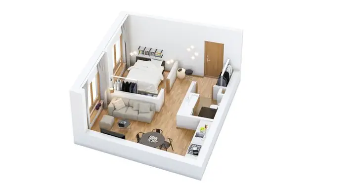 6. Tổng hợp các mẫu thiết kế nhà cấp 4, 1 phòng ngủ đẹp khác dành cho các cặp vợ chồng trẻ