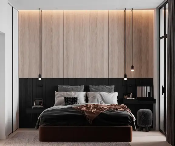 5. Mẫu vách gỗ ốp tường phòng ngủ