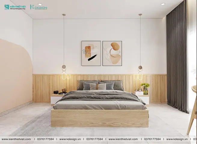 2.1. Ốp gỗ chân tường phòng khách, phòng ngủ