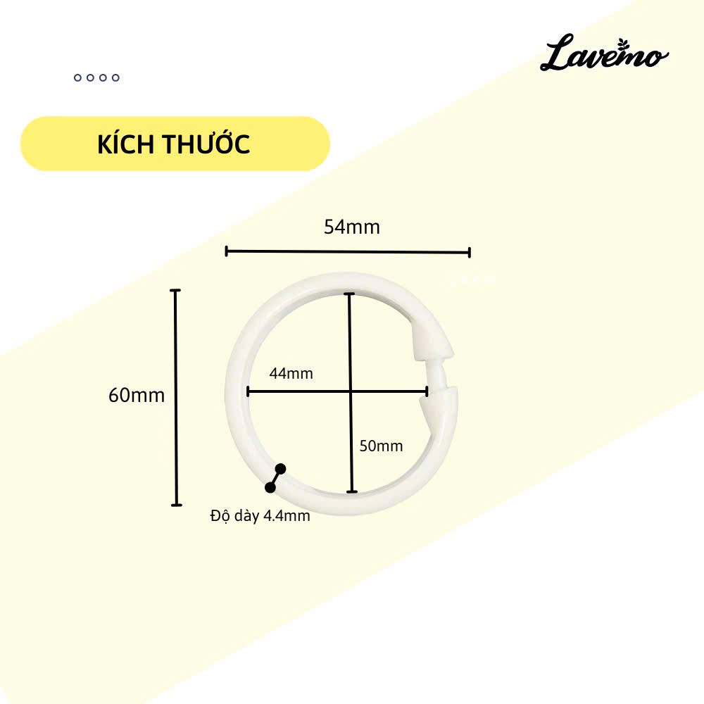 Móc nhựa treo rèm cửa được gắn vào rèm vải trên thanh suốt