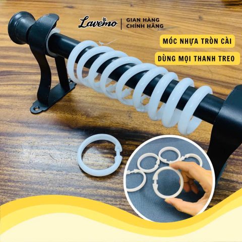 Móc nhựa treo rèm cửa với thiết kế có khóa cài