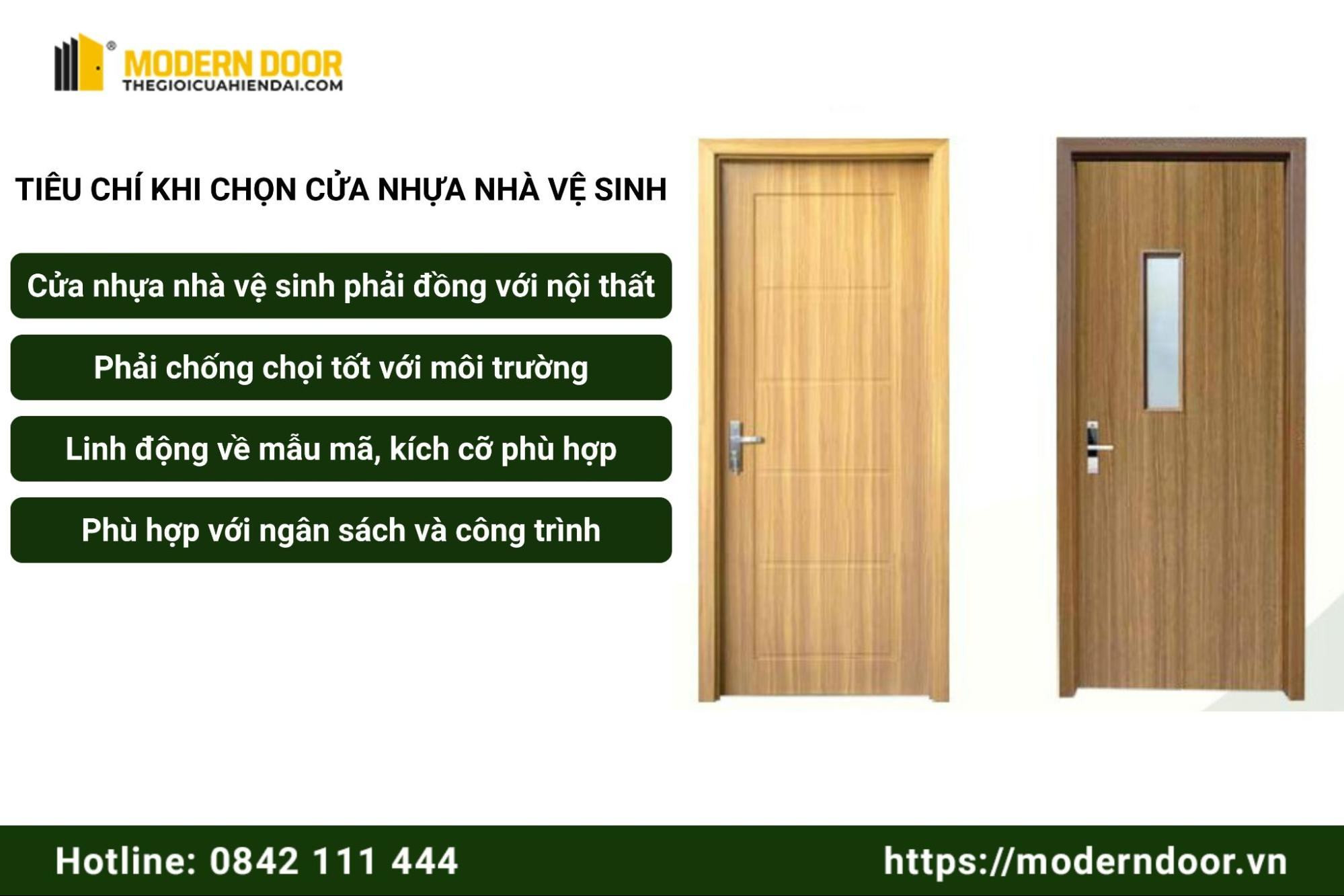 Những tiêu chí quan trọng khi lựa chọn cửa nhựa giả gỗ nhà vệ sinh