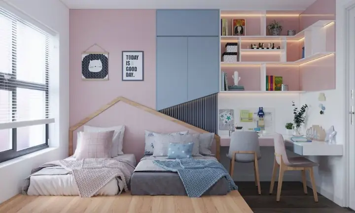 Thiết kế nội thất phòng ngủ 2 người lớn: Tối ưu không gian, tiện nghi Thiết kế nội thất phòng ngủ 2 người lớn: Tối ưu không gian, tiện nghi