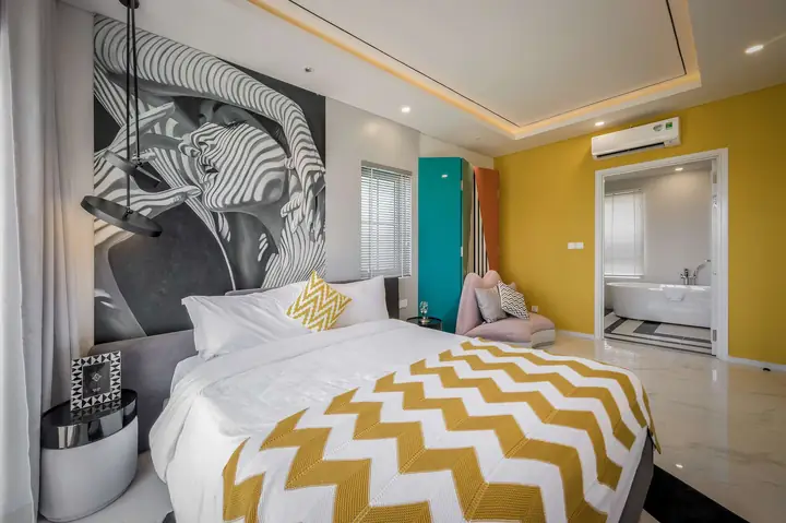 Mẫu 12: Thi công nội thất phòng ngủ color clock phá cách Mẫu 12: Thi công nội thất phòng ngủ color clock phá cách