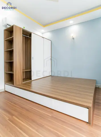 Mẫu 15: Thi công nội thất phòng ngủ với giường hộc kéo kết hợp tủ quần áo Mẫu 15: Thi công nội thất phòng ngủ với giường hộc kéo kết hợp tủ quần áo