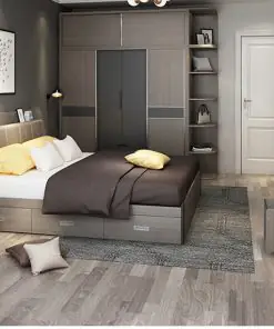 nội thất phòng ngủ màu ghi