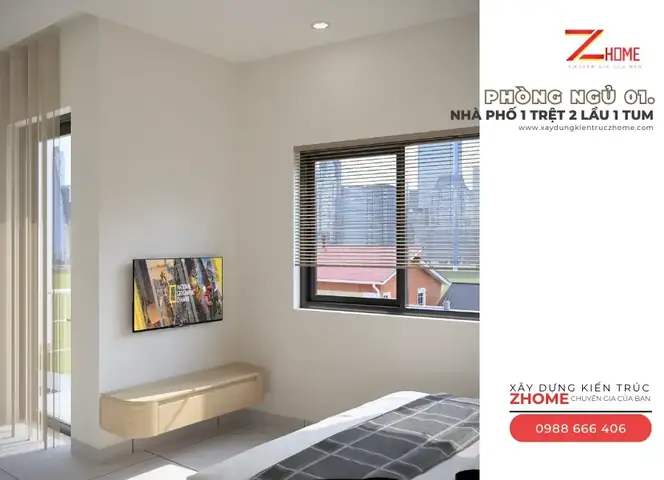 Thiết Kế Nội Thất Phòng Ngủ Nhà 1 Trệt 2 Lầu Đẹp, Tiện Nghi