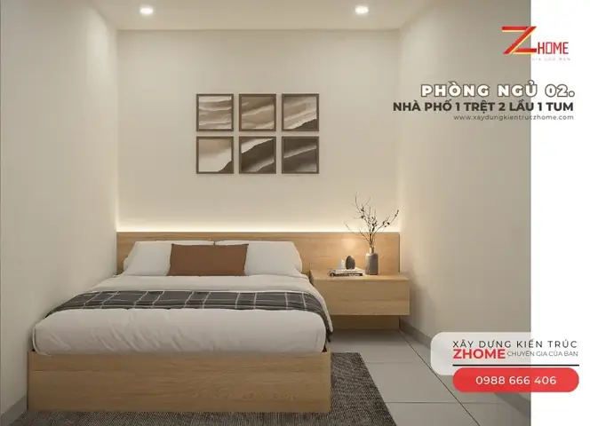 Thiết Kế Nội Thất Phòng Ngủ Nhà 1 Trệt 2 Lầu Đẹp, Tiện Nghi