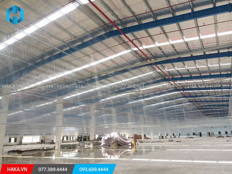 phân khu sản xuất bằng rèm nhựa trong suốt tại nhà xưởng