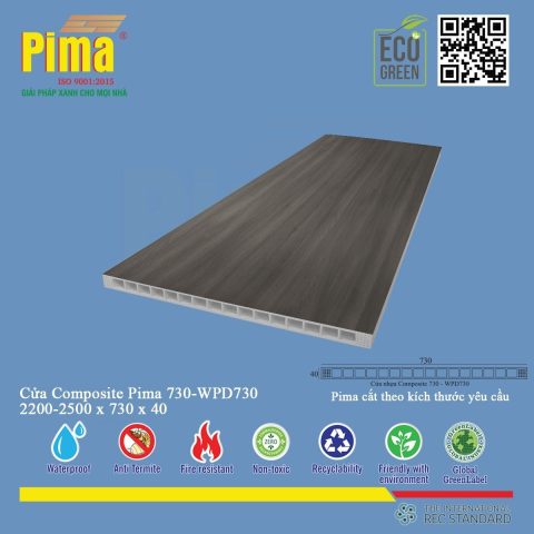 Phôi cửa nhựa composite PIMA WPD730 với cấu trúc chắc chắn