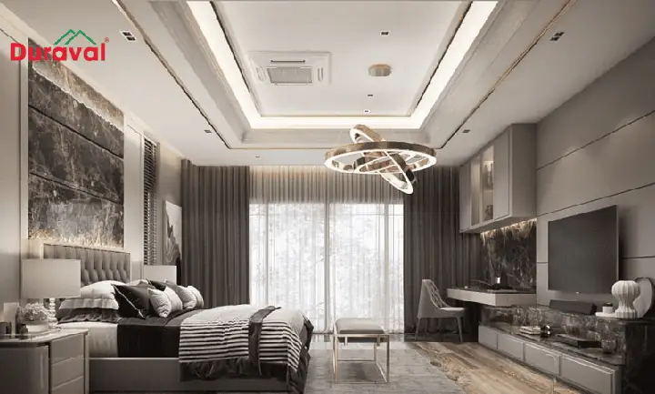 3.2. Mẫu phối màu trần thạch cao phòng ngủ