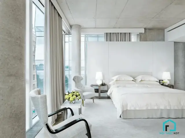 4.1 Bố trí phòng ngủ với màu sắc tối giản 4.1 Bố trí phòng ngủ với màu sắc tối giản
