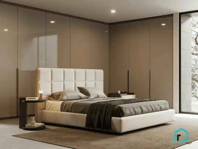 4.9 Mẫu thiết kế phòng ngủ tối giản gam màu trung tính 4.9 Mẫu thiết kế phòng ngủ tối giản gam màu trung tính