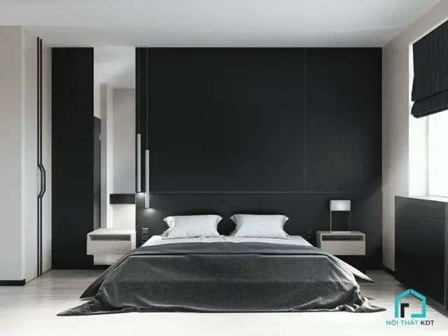 4.10 Mẫu phòng ngủ minimalism gam màu trầm 4.10 Mẫu phòng ngủ minimalism gam màu trầm