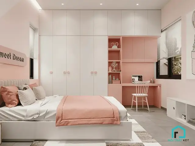 5.4 Mẫu thiết kế nội thất phòng ngủ tối giản cho bé gái 5.4 Mẫu thiết kế nội thất phòng ngủ tối giản cho bé gái